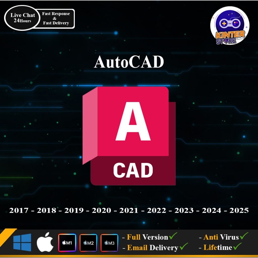 AutoCAD AutoDesk Win - Mac - M1 - M2 - M3 - 2025 - 2024 - 2023 - 2022 - 2021 - 2020 - 2019 - 2018 - 
