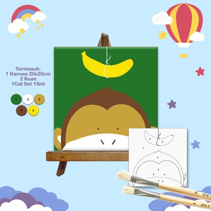 

Paint By Number Kit Paket Hampers Murah Kanvas Lukis Painting Monkey