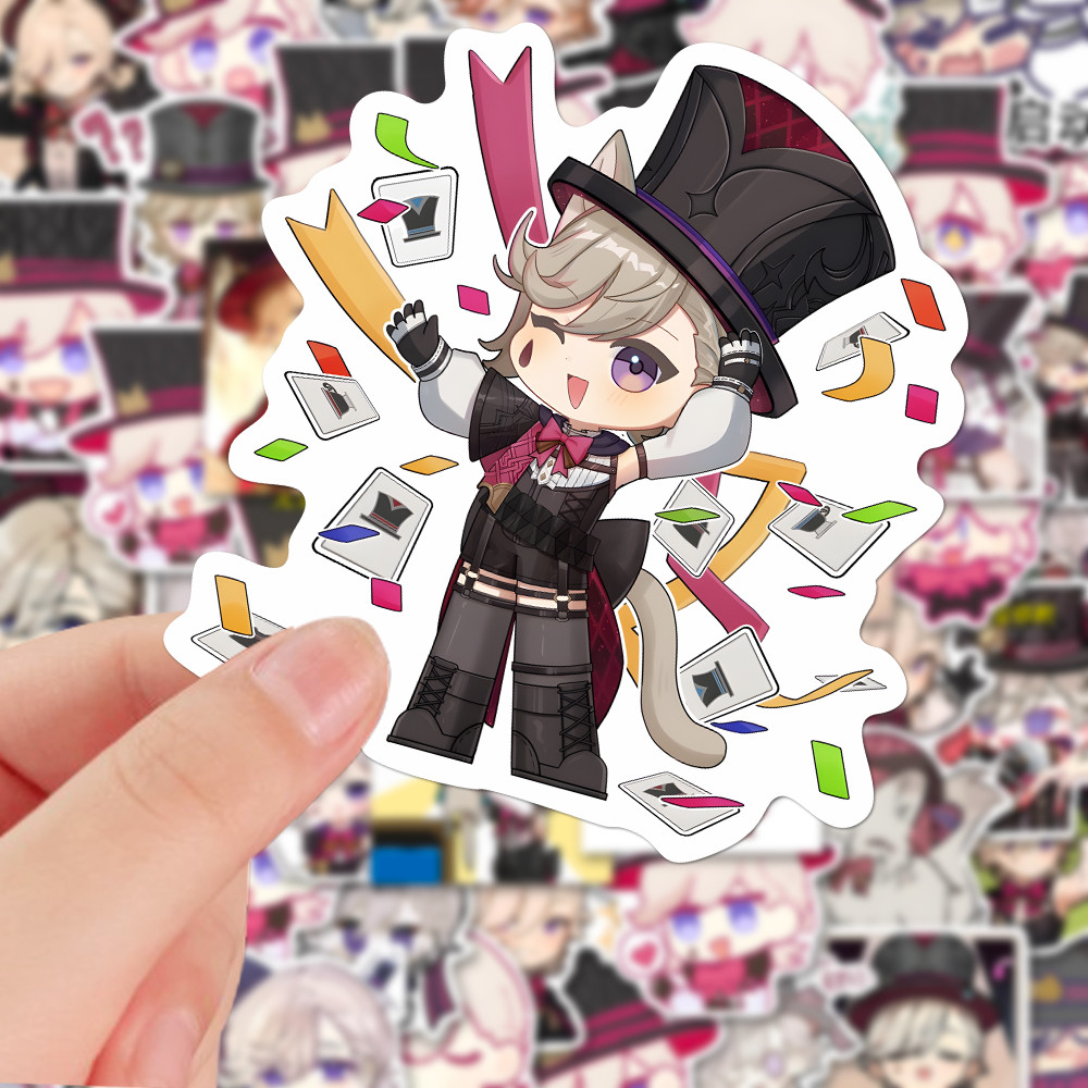 

Lyney Lynette Genshin Impact Anime Skateboard Motorcycle Stickers Waterproof Cup Sticker Suitcase Cell Phone Tablet Sticker Gift