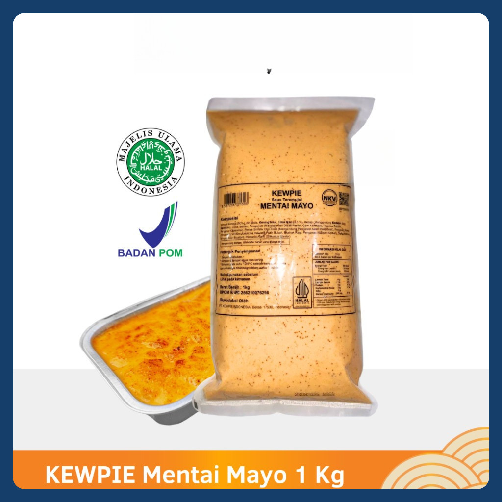 

(EXP. 11/2025) KEWPIE Sauce Mentai Mayo 1 Kg Halal | Salmon Mentai Mayonnaise