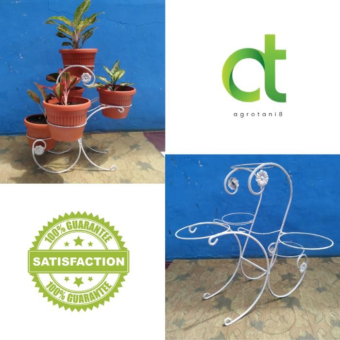 Rak Pot Besi Rak Bunga Besi Standing Pot Besi Model Dorongan Bayi Unik