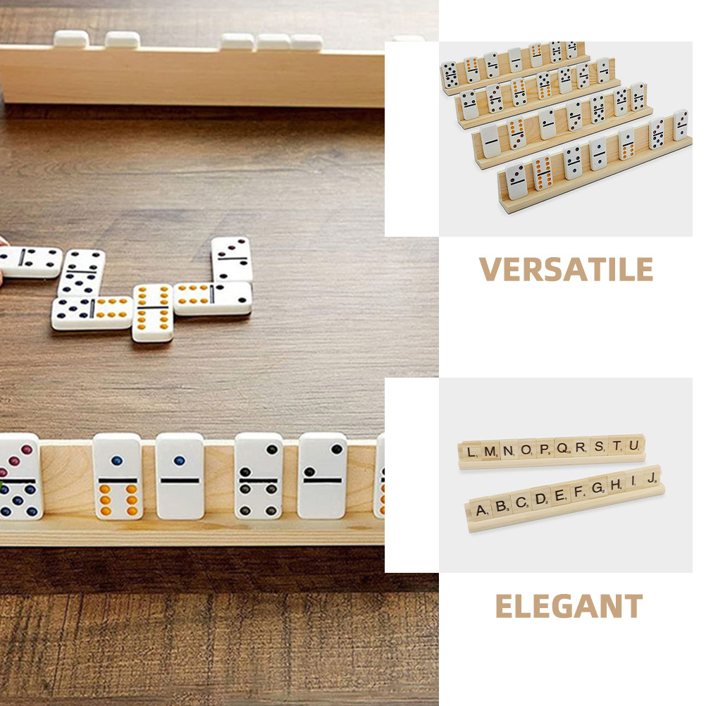 

8 Pcs Wooden Letter Ornaments Desktop Domino Bases Racks Displaying Accessory Holder