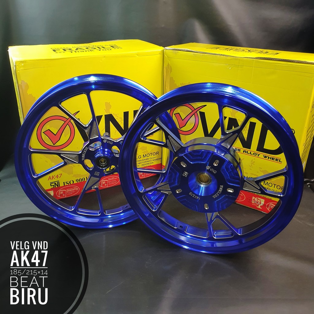 Velg VND AK47 Beat/Vario110/Scoopy Ring 14/Spacy Ring 14/Genio Ring 14 Biru/Crom/Merah/Orange 185/21