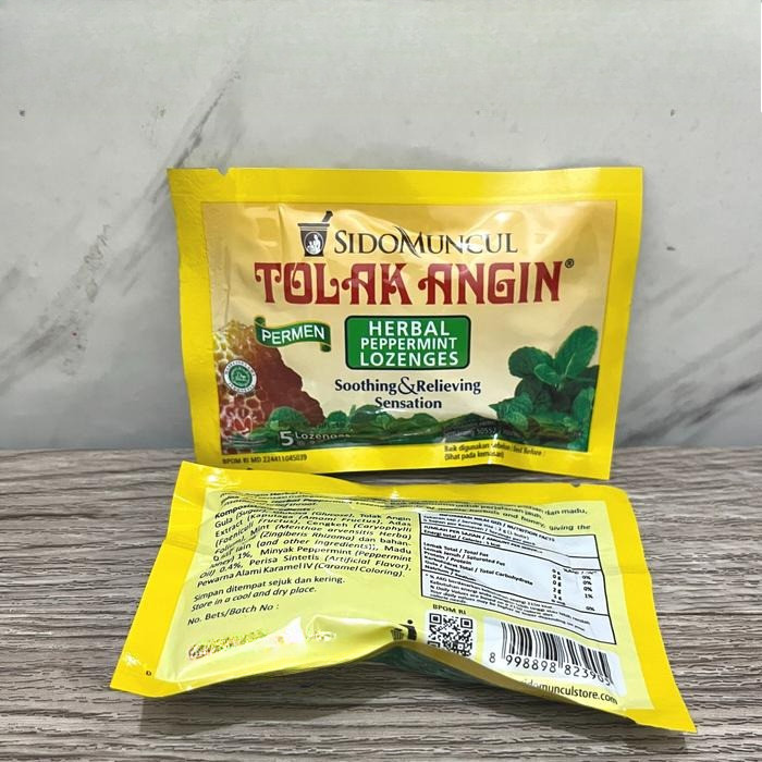 

TOLAK ANGIN PERMEN HERBAL PEPPERMINT LOZENGES 5 SIDO MUNCUL SIDOMUNCUL (Health_Hub)