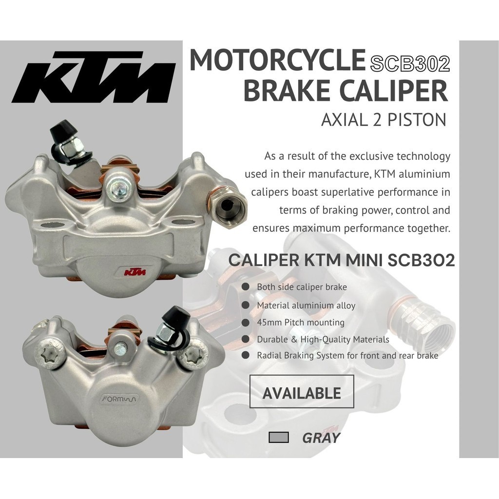 Black Automotive BM Kaliper KTM FORMULA KTM 2 Piston Mini Pitch 45mm Universal