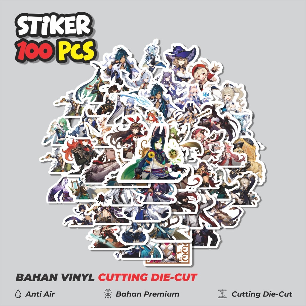 

Terbaru! 50 pcs Stiker Anime Full Genshin Impact Versi 1 Dekorasi Lucu Kreatif untuk Notebook, Skateboard, HP