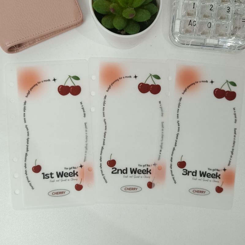 

Cash envelope Red Cherry Weekly / a month budget plan | Amplop budgeting bulanan / mingguan size A6