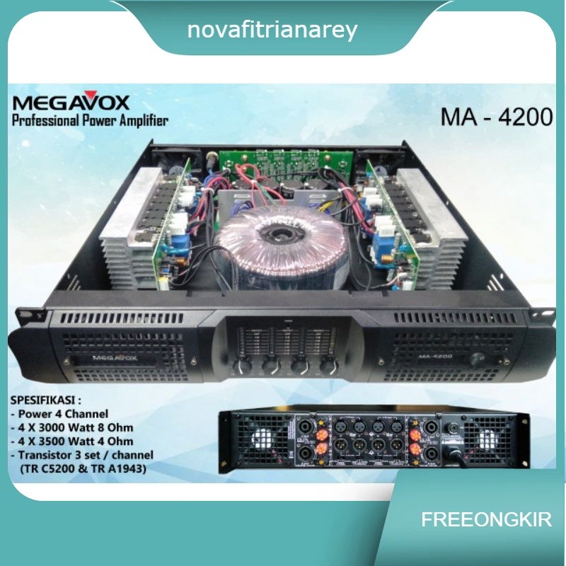 POWER MEGAVOX 4 CHANNEL MA4200 ORIGINAL DESIGNED IN USA