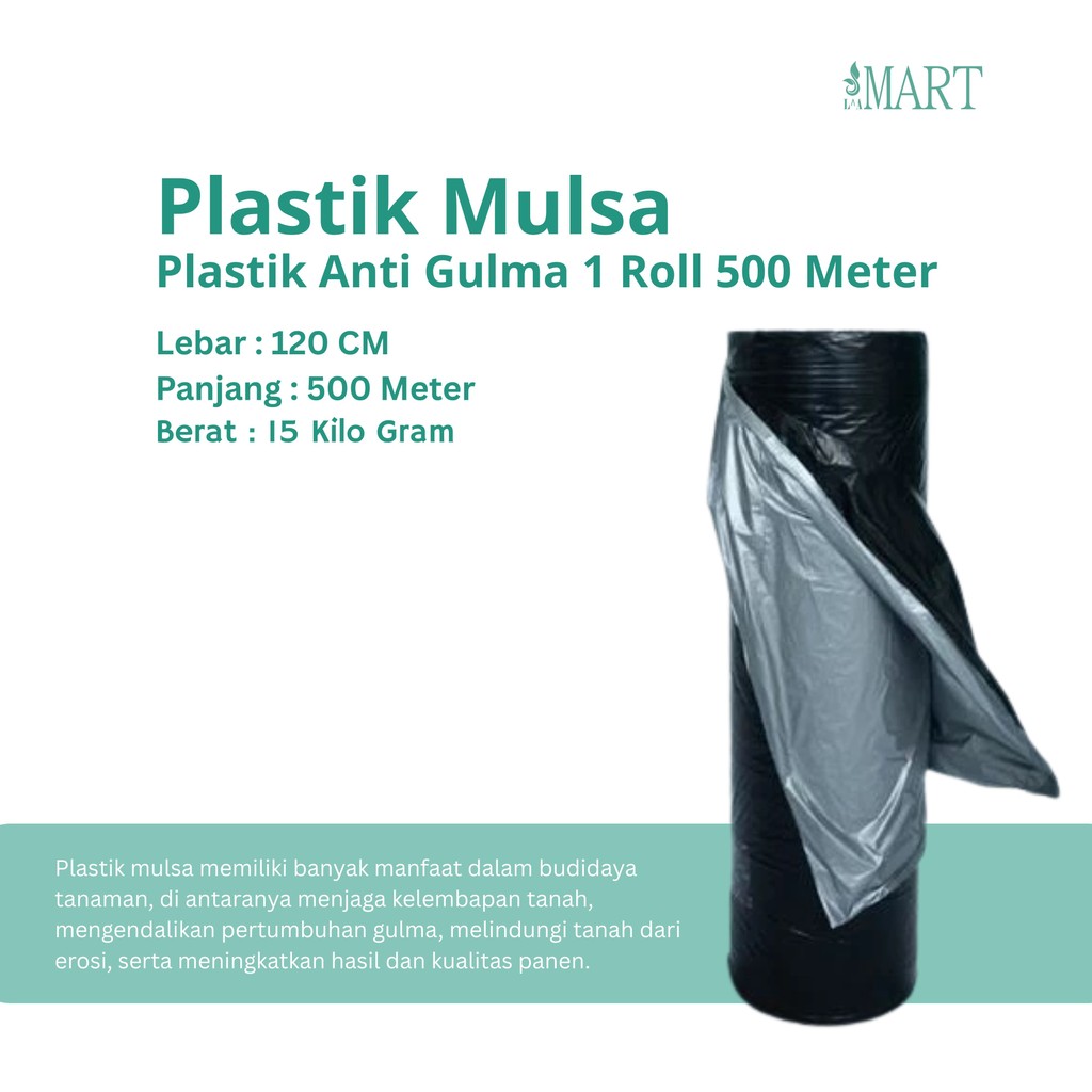 Plastik Mulsa Hitam Perak Plastik Perkebunan 1 Roll Lebar 120 Cm 500 Meter