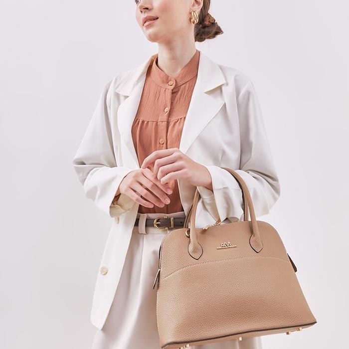 TAS WANITA AM ALMA KULIT JERUK 30CM - abu abu tua