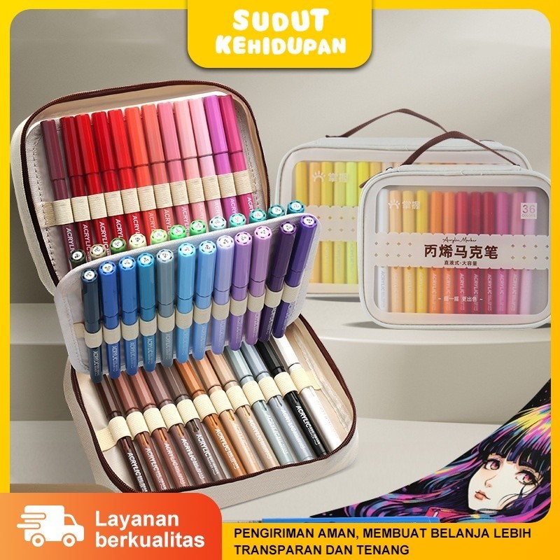 

Grasp Spidol Cat Akrilik Sistem Cairan Langsung Marker Air Kepala Lembut, Pensil Warnai untuk Siswa SD, Spidol Coret-coret yang Dapat Dicuci