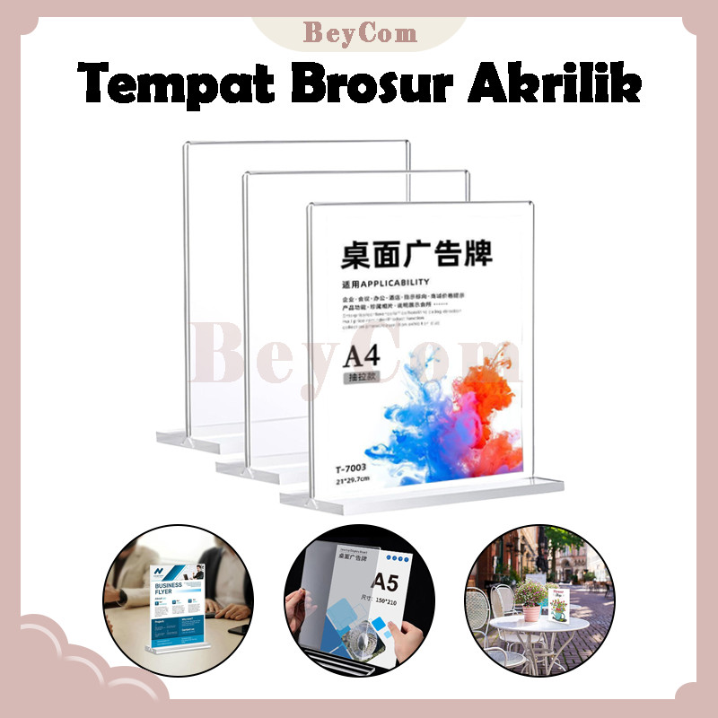 

Tempat Brosur Akrilik A4/Stand Akrilik/Tent Card Akrilik