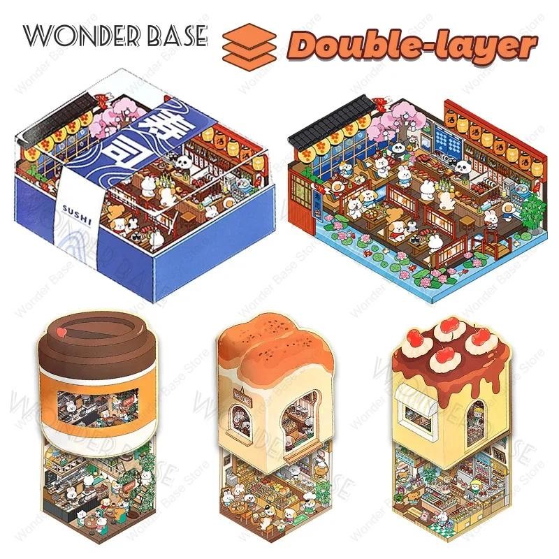 

Cartoon DIY Double Layer Miniature Scene Sticker 3D Landscape Stickers Visual Stacking Stickers Gift for Kid Child Baby Student