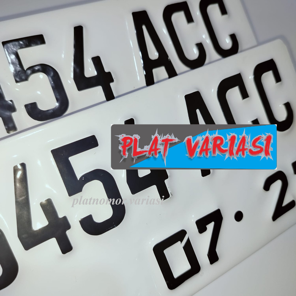 Plat nomor motor putih baut tanam font standar,font baru,font tipis/plat nomor motor baut tanam