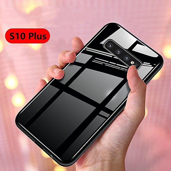 Case Samsung Galaxy S10 S10e S10+ Tempered Glass Case Silicone Hard Cover TPU Case Cover Luxury
