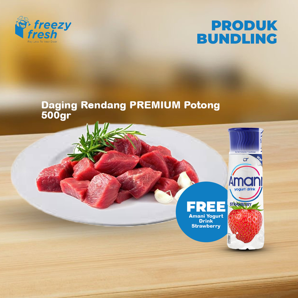 

Daging rendang premium potong 500gram FREE Amani Yogurth Drink Strawberry 250ml (1 pcs)