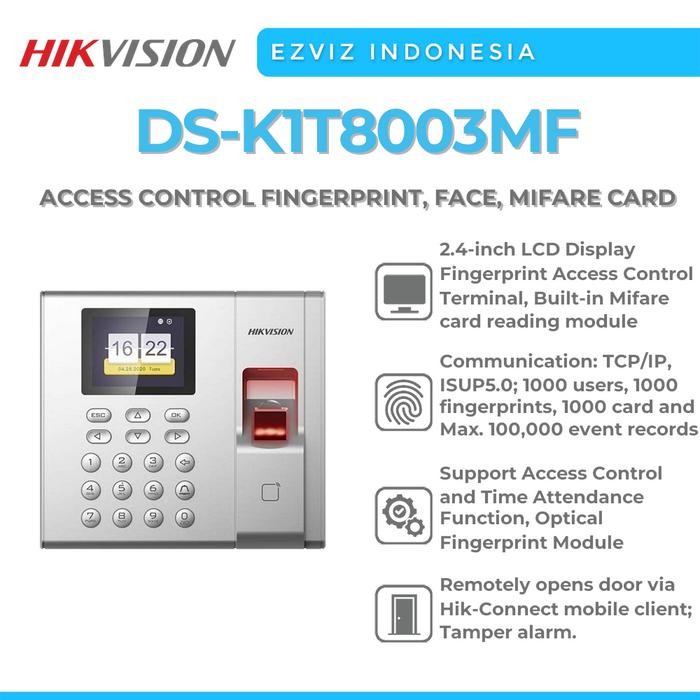 

HIKVISION DS-K1T8003MF ACCESS CONTROL FINGERPRINT, FACE, MIFARE CARD