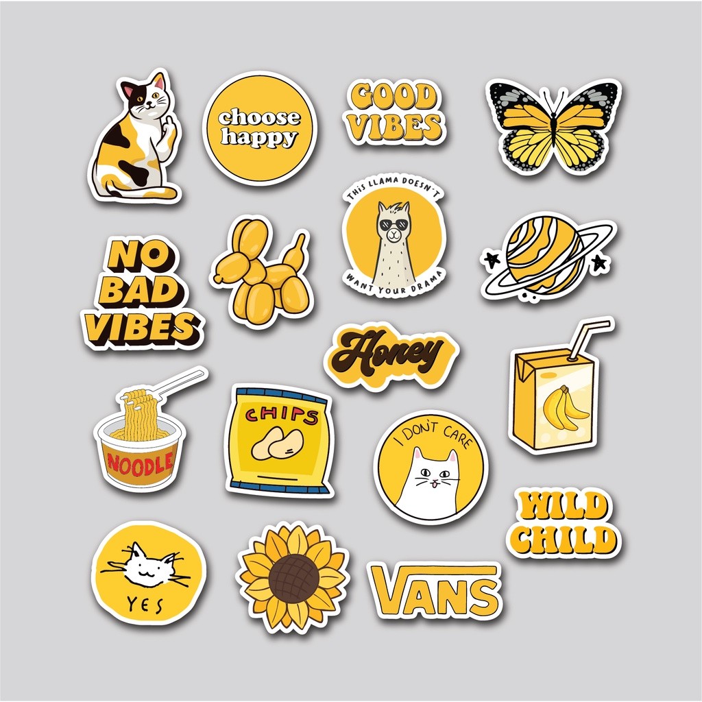 

STICKER PACK YELLOW AESTHETIC | STICKER TUMBLR LAPTOP TERBARU KEKINIAN