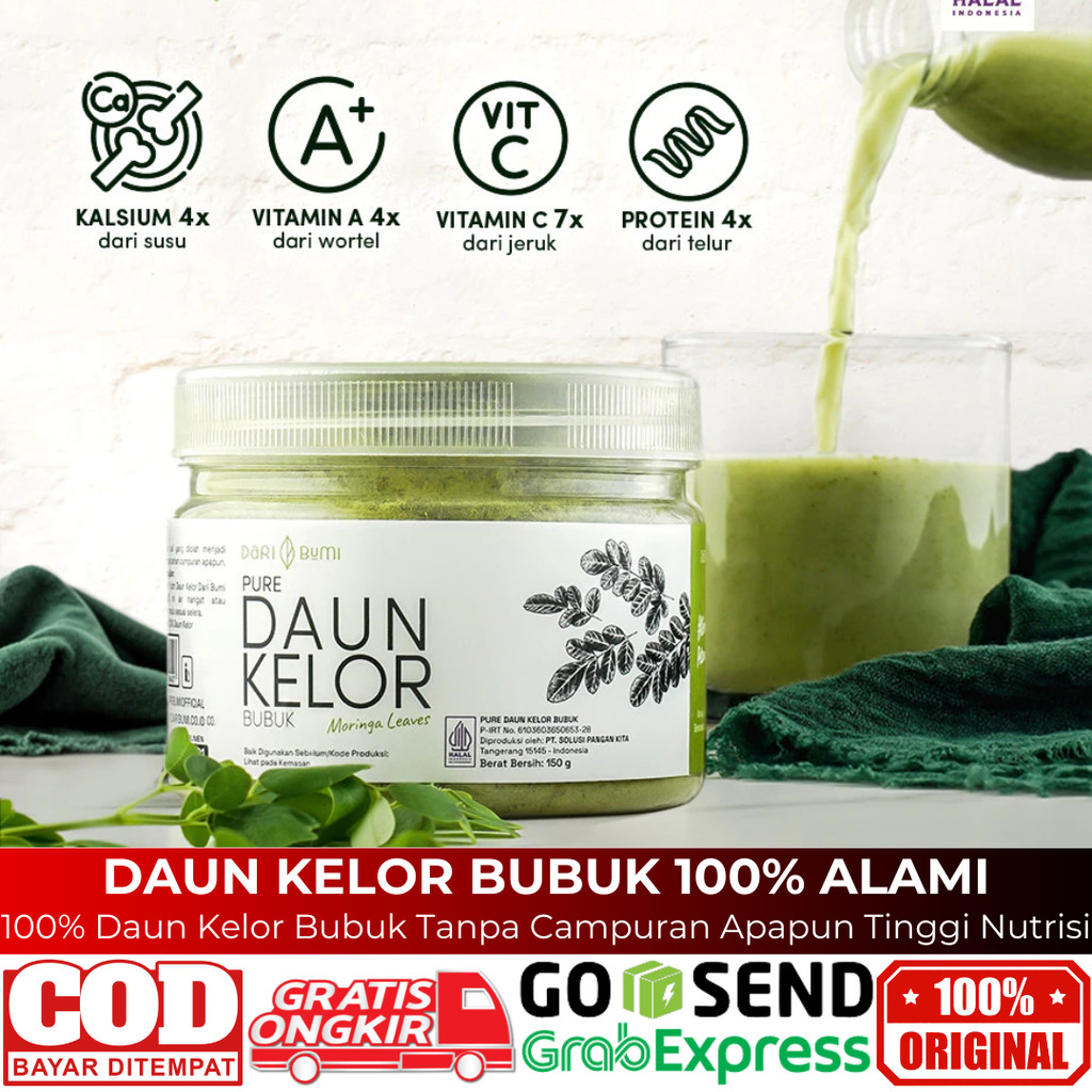 

Daun Kelor Moringa Bubuk Organik 150 Gr Premium Pure Organic Dari Bumi