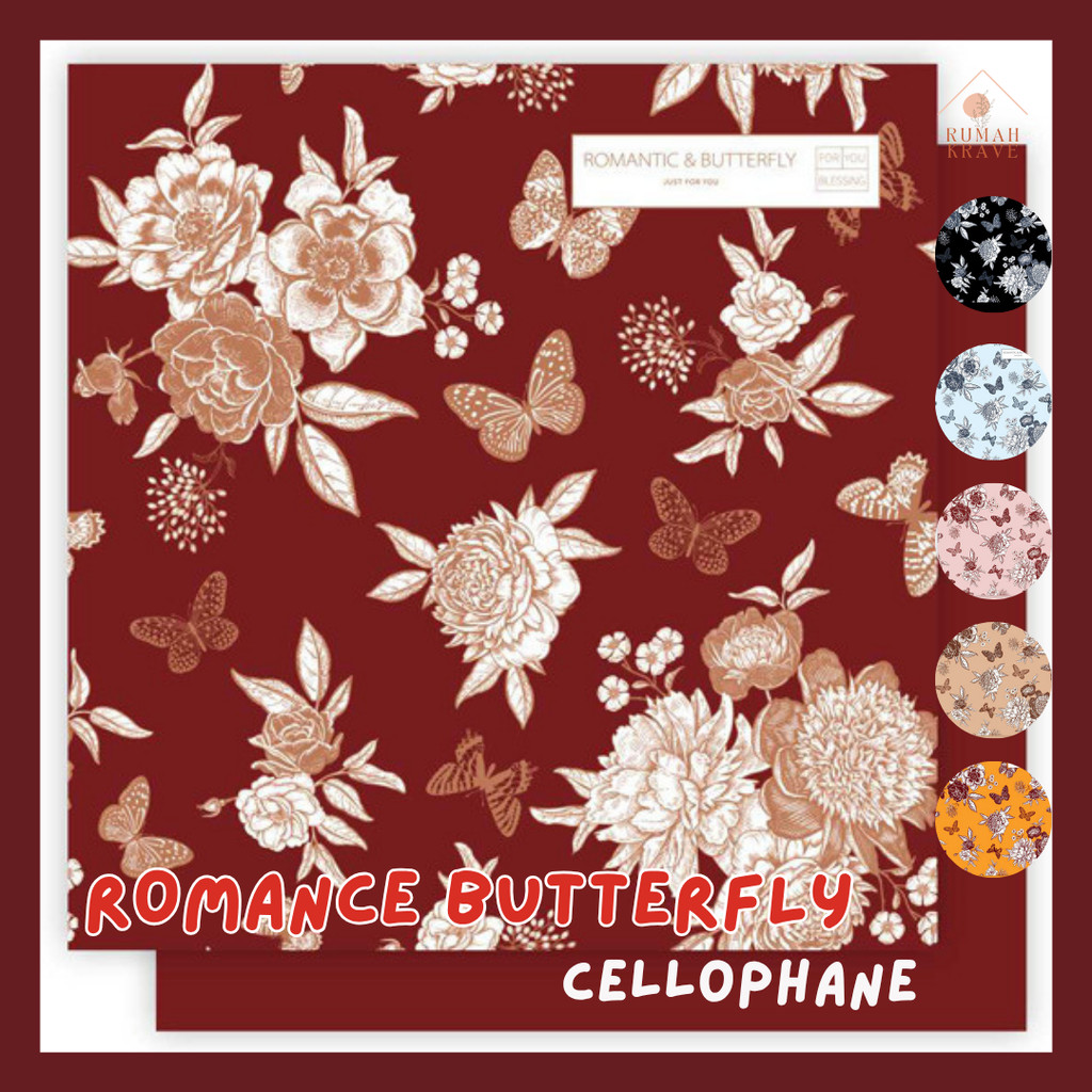 

RUMAH KRAVE - Romance Butterfly Cellophane Kertas Buket Kado Kupu2
