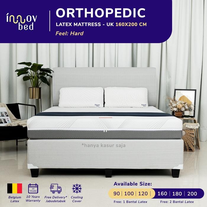 Innovbed Kasur Orthopedic Full Latex Dengan Cooling Cover - Hard - Ukuran 160x200 - 160x200, 20cm