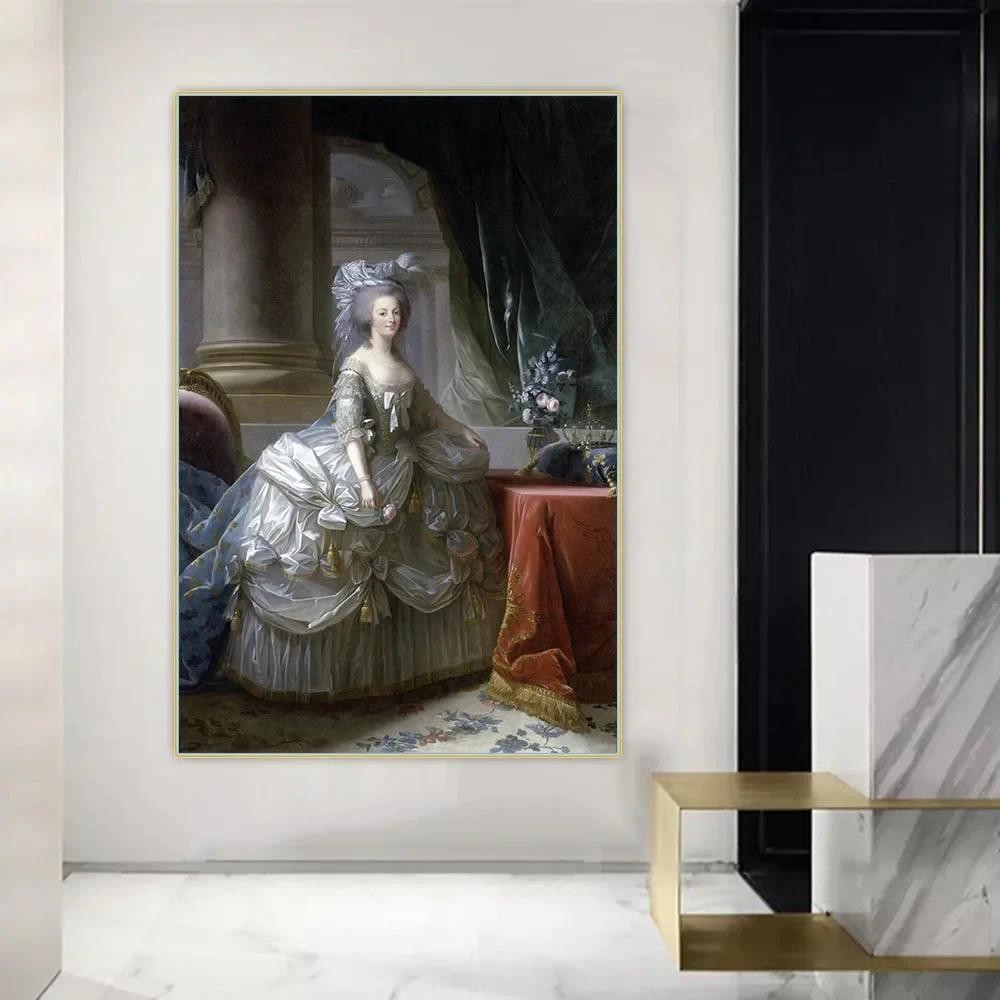 

Élisabeth Louise Vigée Le Brun " Marie Antoinette in Court Dress " Canvas Oil Painting Aesthetics Picture Decor Home Decoration