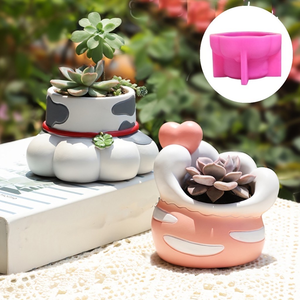 

Lucky Cat Claw Succulent Plant Vase Resin Silicone Mold Love Cat Claw Box Concrete Mould Cats Claws Pen Holder Gypsum Molds
