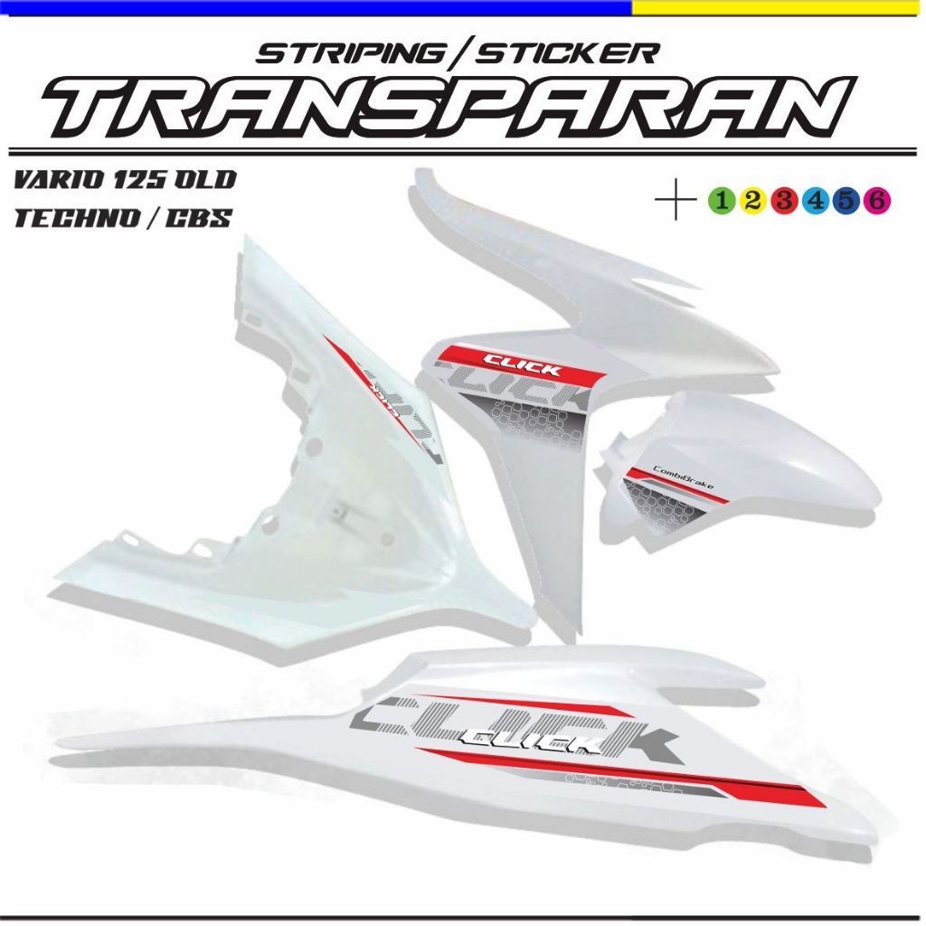 LIS SIMPLE STIKER TRANSFARAN VARIO TECHNO 125 OLD / STIKER TRANSPARAN MOTOR VARIO 125 TECHNO STIKER