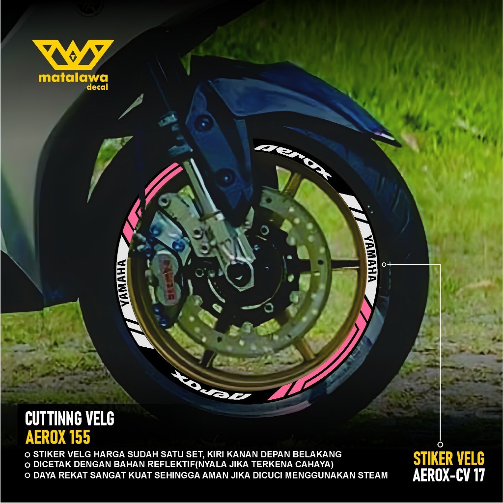 CUTTING STICKER VELG AEROX 155 - STIKER LIS LIST VARIASI BAN VELG YAMAHA AEROX 17