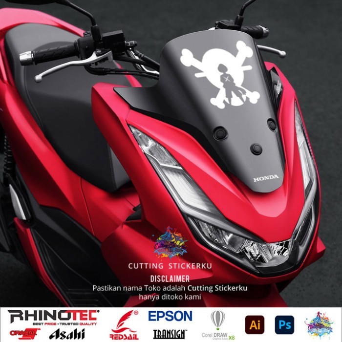 FREE CUSTOM DESAIN Cutting Stiker Shadow Luffy Scar Tissue Variasi Motor Mobil Sticker BAHAN STIKER 