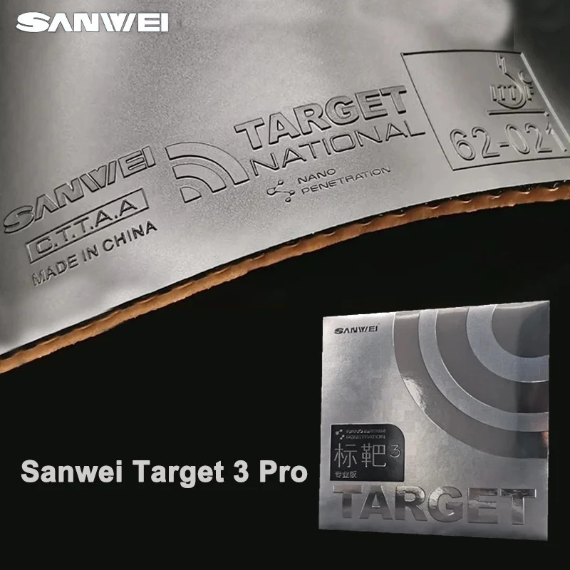 Sanwei Target 3 Pro Table Tennis Rubber ITTF Approved National Nano Penetration Sticky Ping Pong Rub