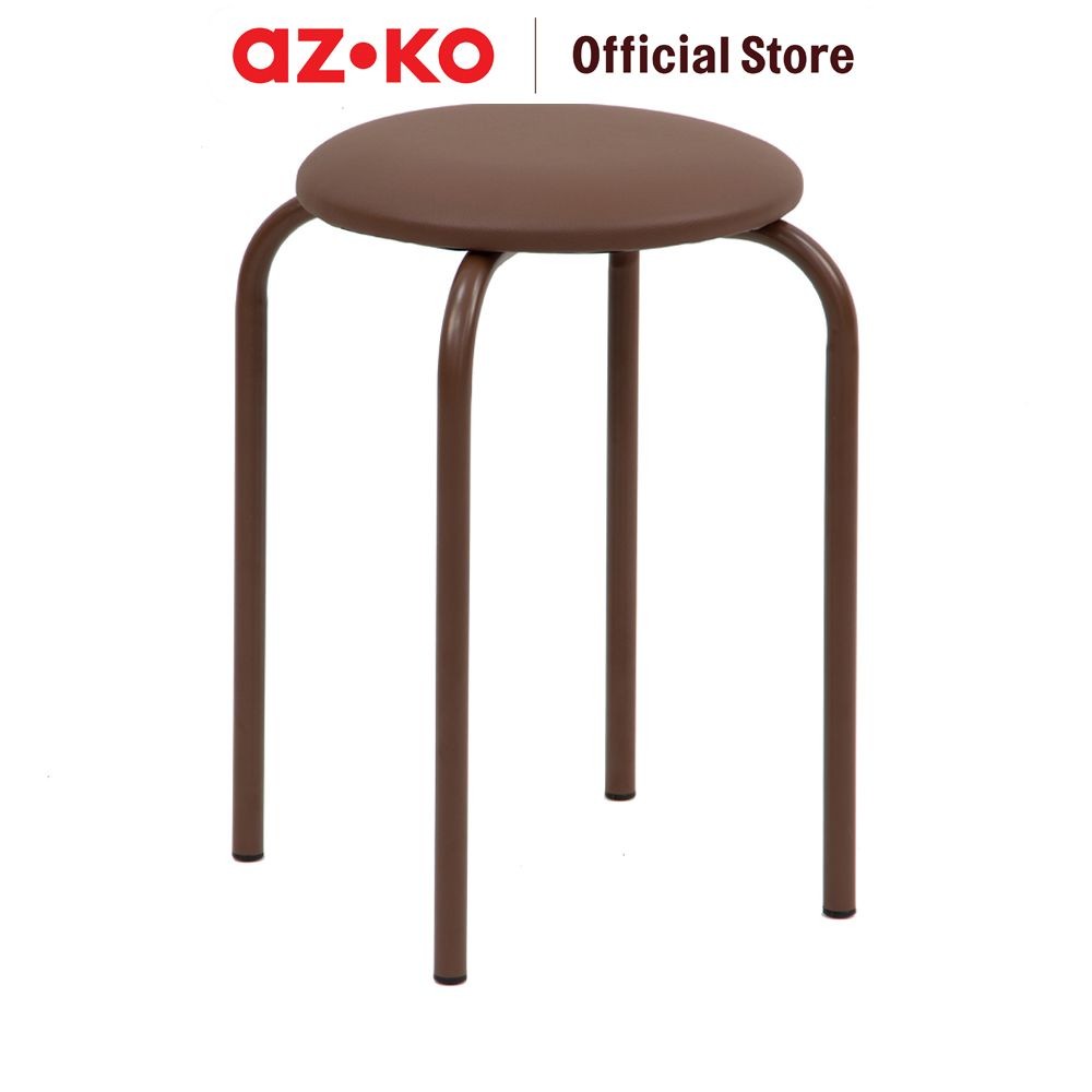 AZKO Soleil Bangku Metal Padded Pu Multipurpose Stool Bangku Makan Cafe Restoran Tempat Duduk Serbag