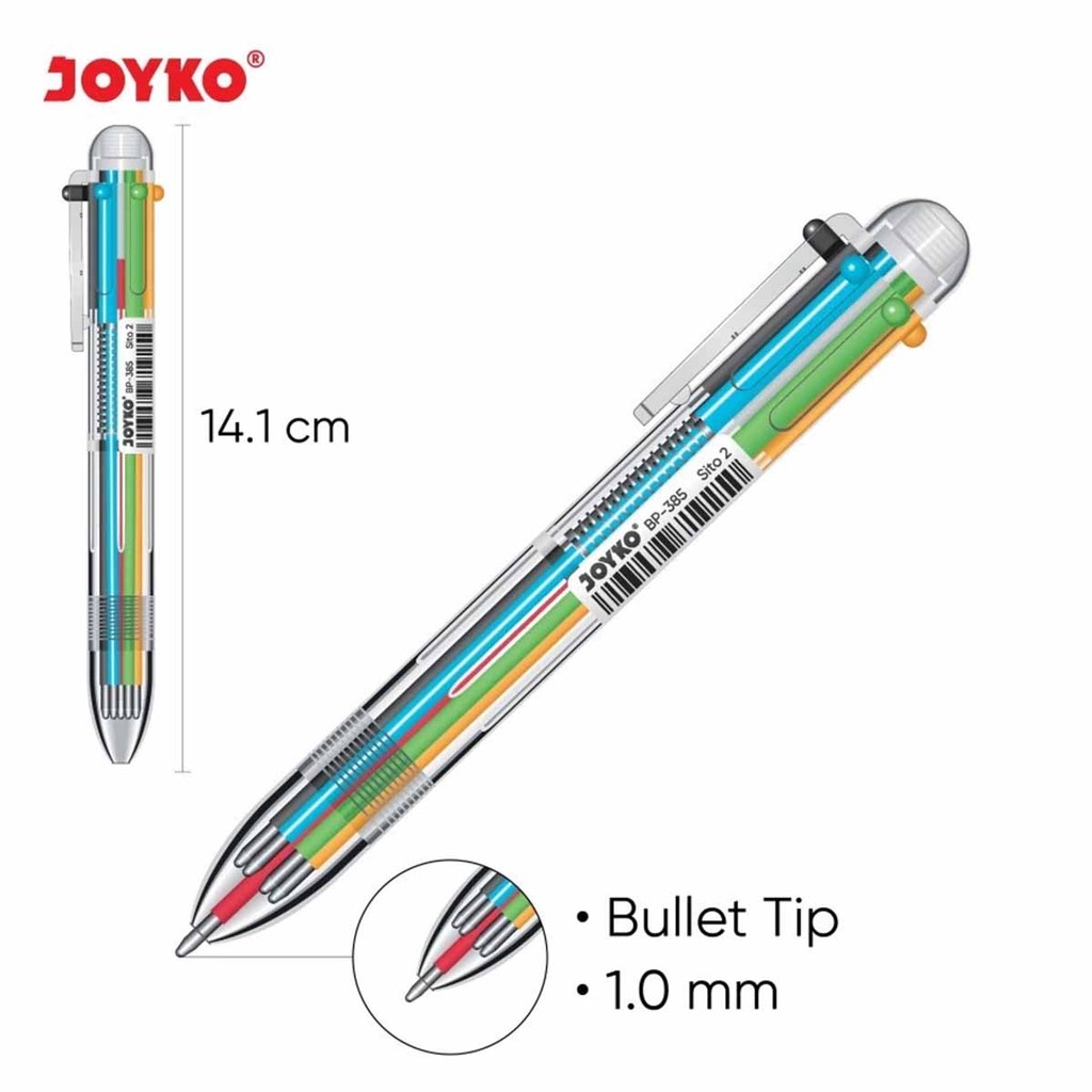 

Joyko Ball Pen / Pulpen / Pena Joyko BP-385 / Sito / 1.0 mm / 6 Warna / Colors