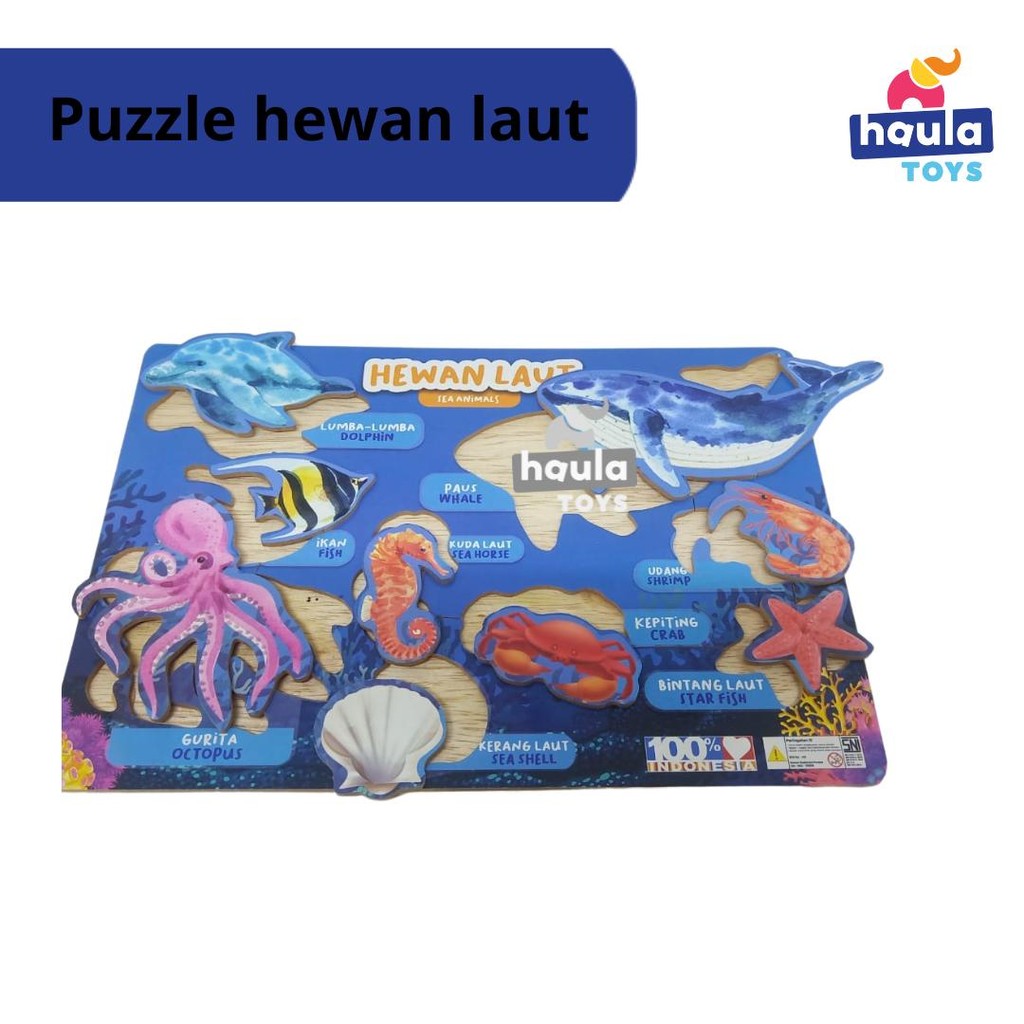 HAULA TOYS || Puzzle Gambar Hewan, Puzzle Gambar Hewan Laut, Binatang laut, puzzle hewan laut