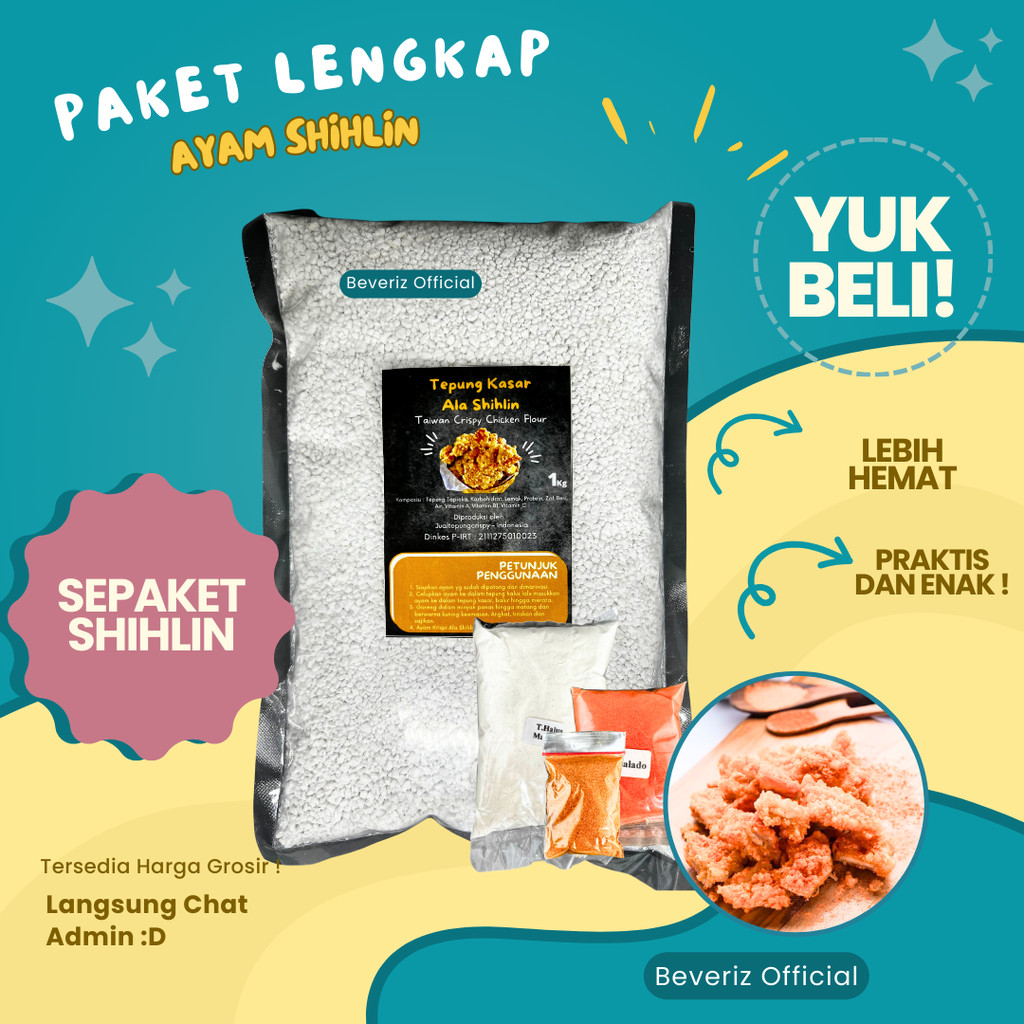 

BEVERIZ Paket Tepung Kasar Shihlin Bonus Bumbu Lengkap {BISA COD} { Tersedia Harga Grosir}