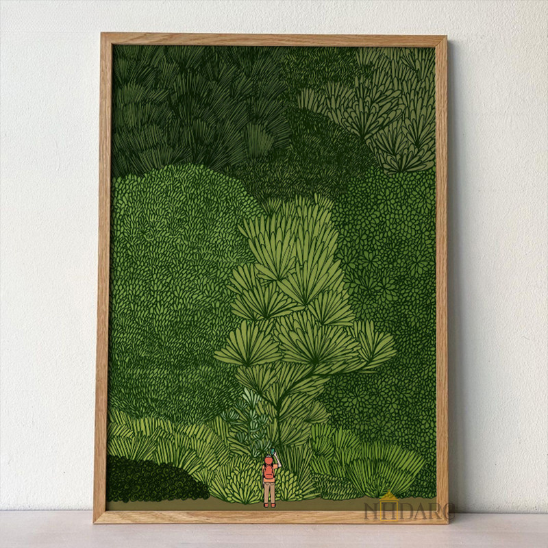 

Scandinavian Simple Wall Art Green Forest Jungle Exploration HD Canvas Poster Print Home Bedroom Living Room Decoration