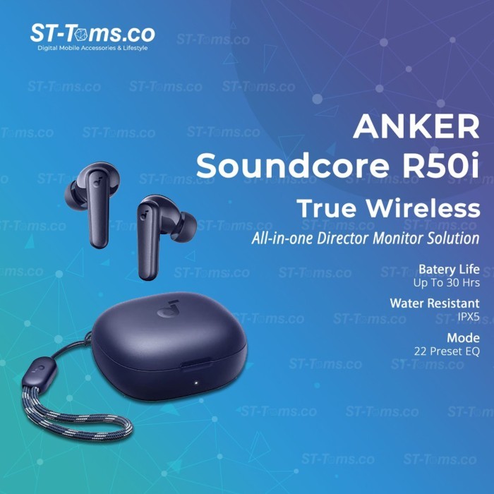 Anker Soundcore R50i / R 50i Stick TWS Eahone True Wireless - A3949 - Biru Muda