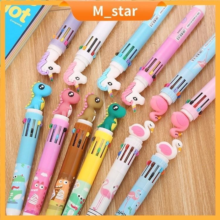 

ACEH.NONO 130861 Pulpen unicorn 10 Warna Dino kepala Unicorn Sanrio Pena Ballpoint Lucu