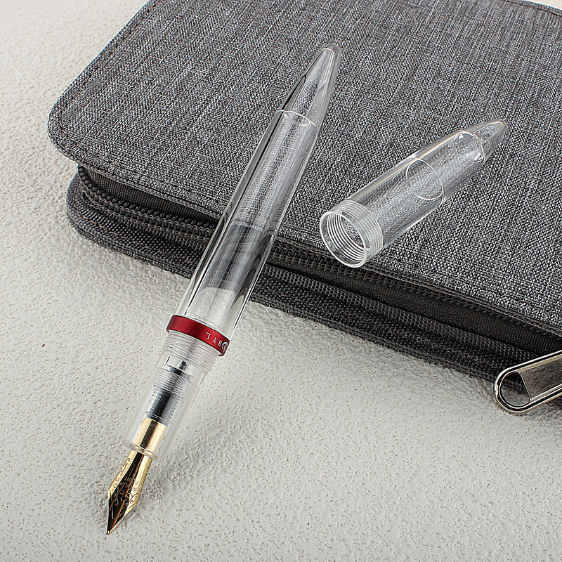 

BUSINESS Dropper Fountain Pen Metal & Resin Transparent Ink Pen Iridium EF/F 0.38/0.5mm Large-Capacity Writing Gift Pen Set