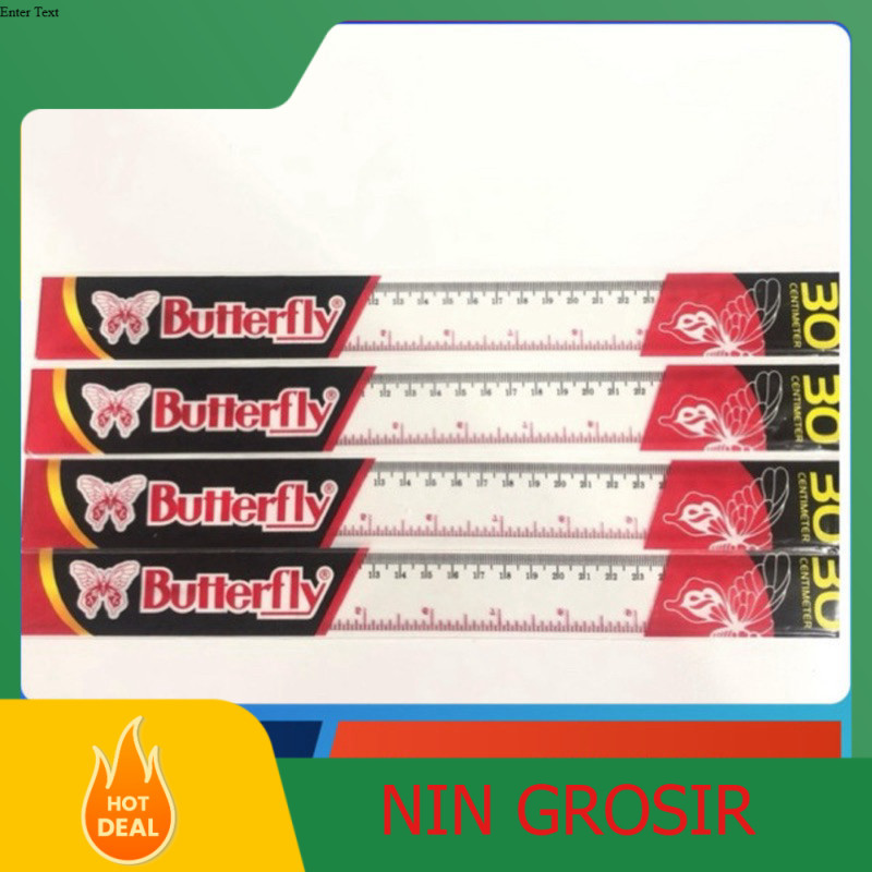 

Grosir Penggaris Plastik Buterfly 30 cm / Mika Glass Ruller ButterFly - 1 Pack / Isi 12 PCS