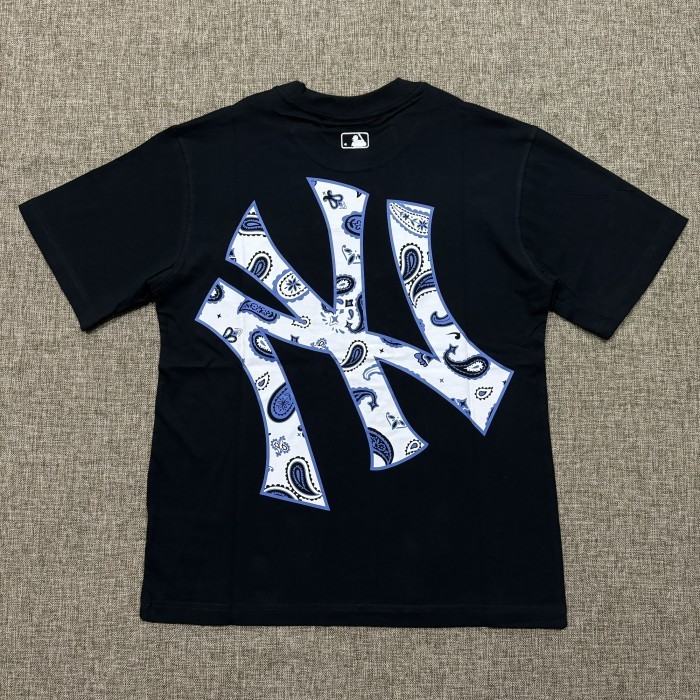 BAJU KAOS ATASAN PRIA MLB Korea NY Yankees Summer Logo Tee Black premium tshirt