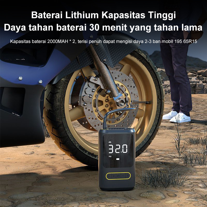 TYR Pompa Ban Mobil Listrik Sepeda Portabel Mini Pompa Ban Mobil Genggam Pompa Udara Genggam
