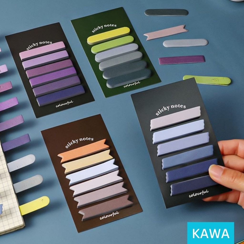 

KAWA Memo Pad Gradasi Isi 120 Lembar 6 Warna Sticky Notes Estetik Stick Note Gradient Catatan Kertas Tempel Lucu Aesthetic