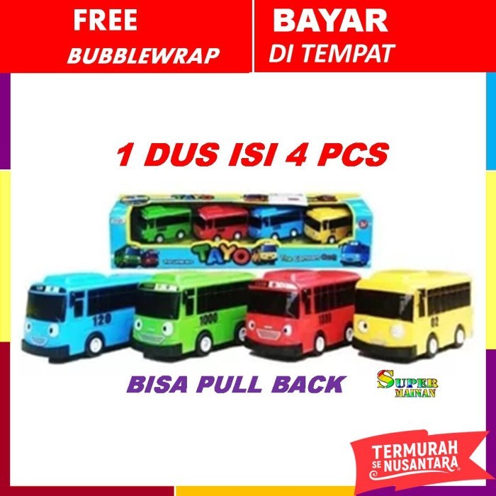 Mainan anak laki laki cowok 1 2 3 4 5 tahun mobil bus bis tayo 1 set