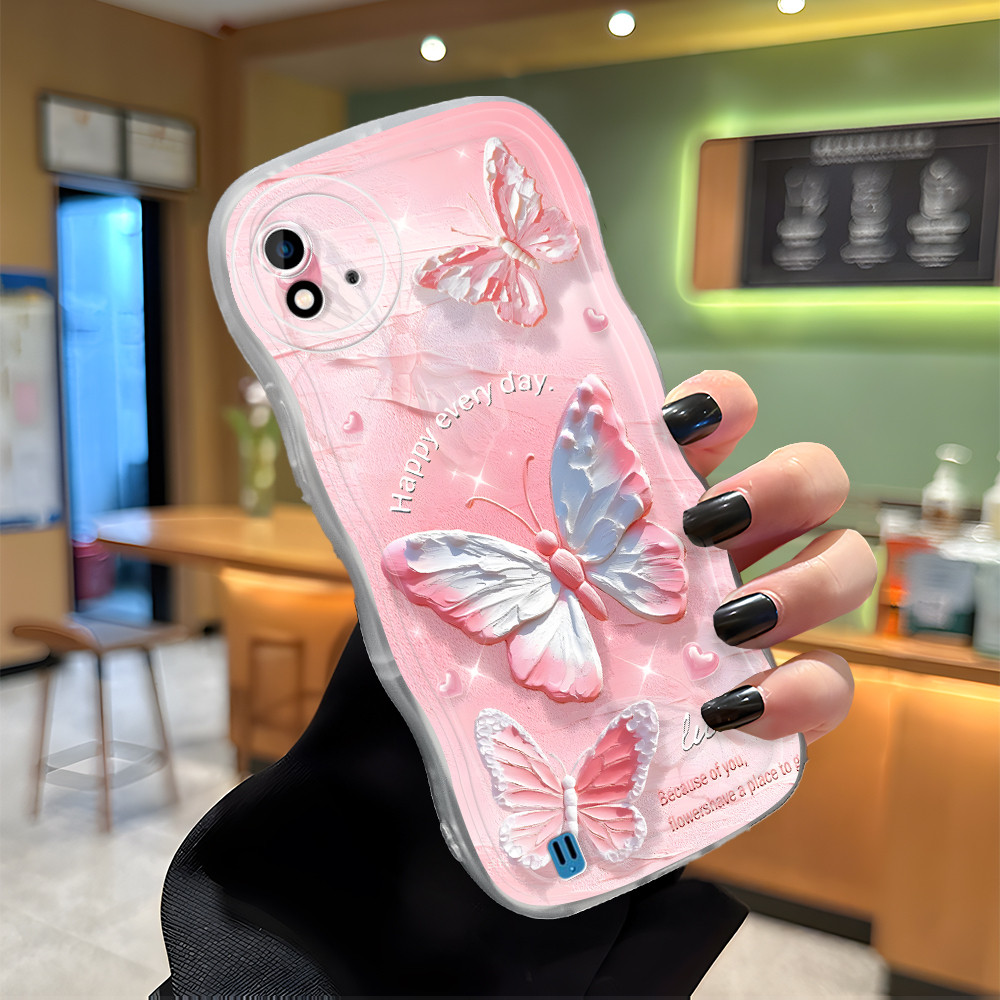 Casing Hp Untuk Realme C11 2021 C20 C20A Butterfly Pink Phone Case Softcase 4925