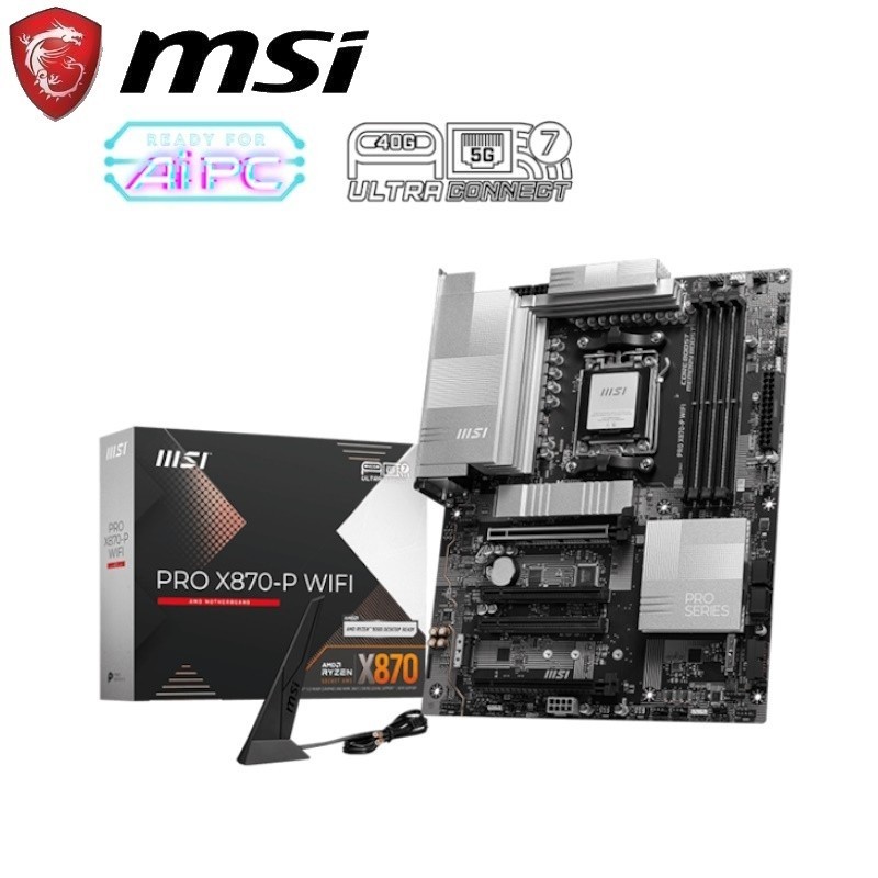Motherboard MSI PRO X870-P X870P WIFI (AM5, AMD X870, DDR5, USB3.2 Type-C, SATA3)