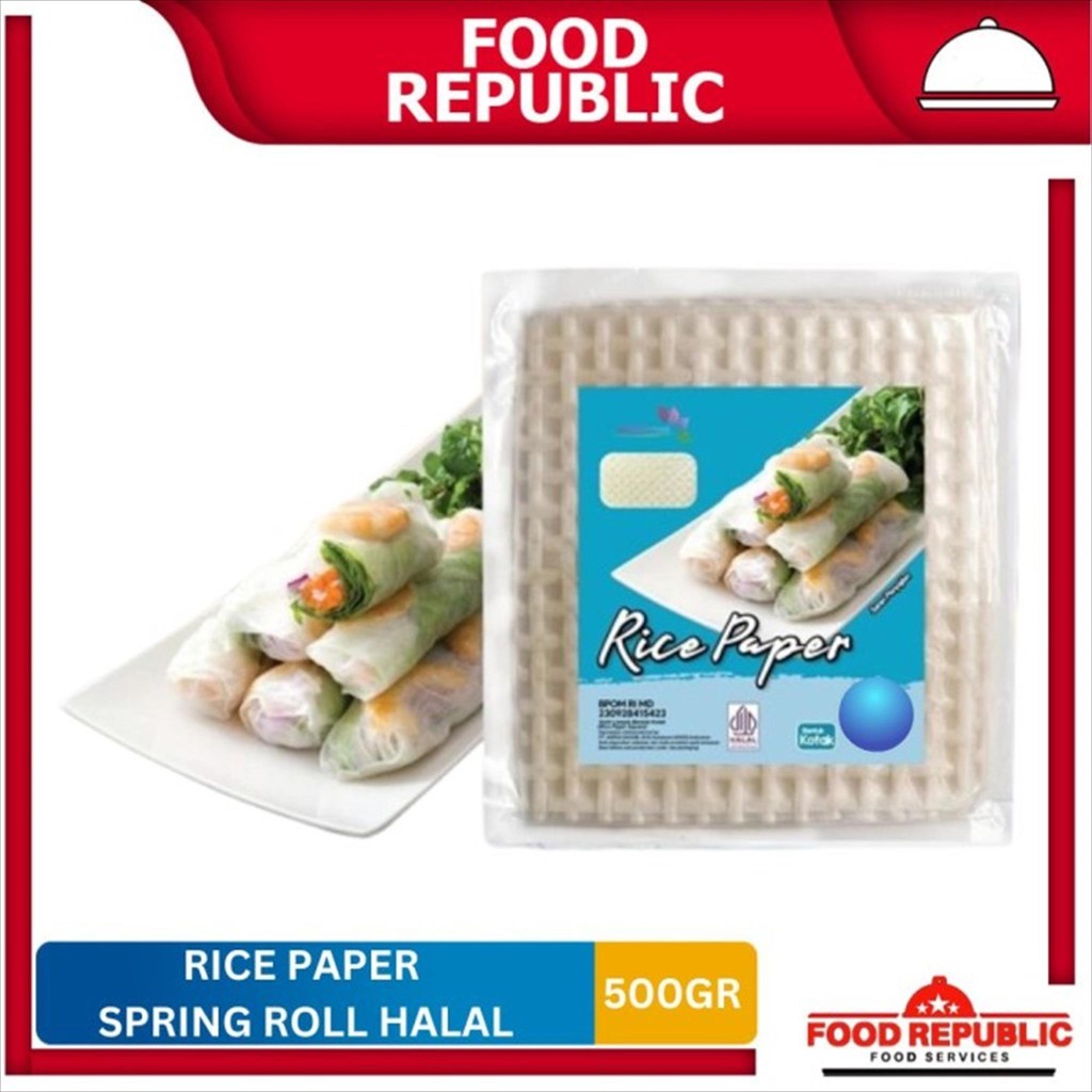 

Rice Paper 500 GR / Kulit Lumpia Kotak / Dumpling / Spring Roll 22 Cm