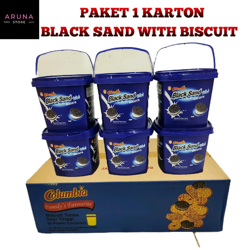 

PAKET 1 KARTON COLUMBIA BLACK SAND ISI 6 TIMBA