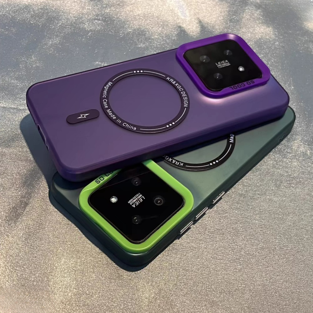 Matt Acrylic Magnetic Charging case untuk Xiaomi 13T 14T Mi14 Mi11 Mi 12T Mi13 Pro Phone Cover