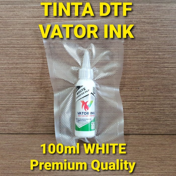 

DTF White Vator Ink 100ml Tinta Putih Transfer Film Sablon Powder Glue